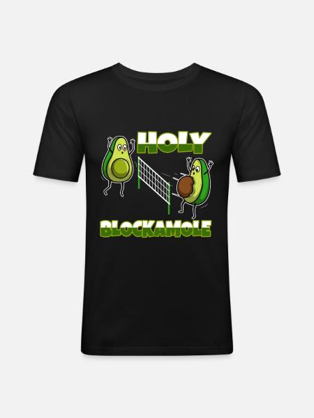 Holy blockamole volleyball - Men's Slim Fit T-Shirt - black
