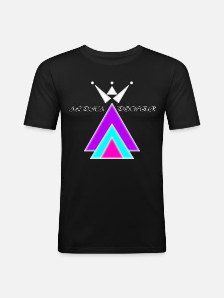 Alpha Power with crown - Men's Slim Fit T-Shirt - black