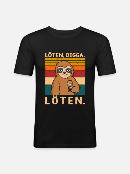 Soldering Digga Soldering Sloth - Men's Slim Fit T-Shirt - black