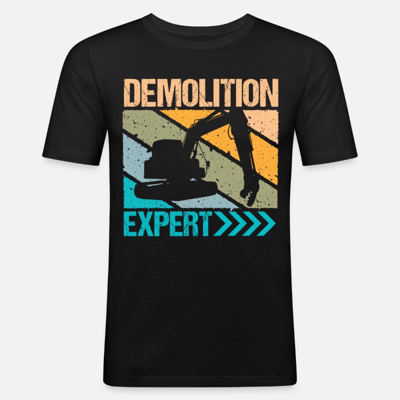 Demolition Expert Baggerfahrer - Männer Slim Fit T-Shirt - Schwarz