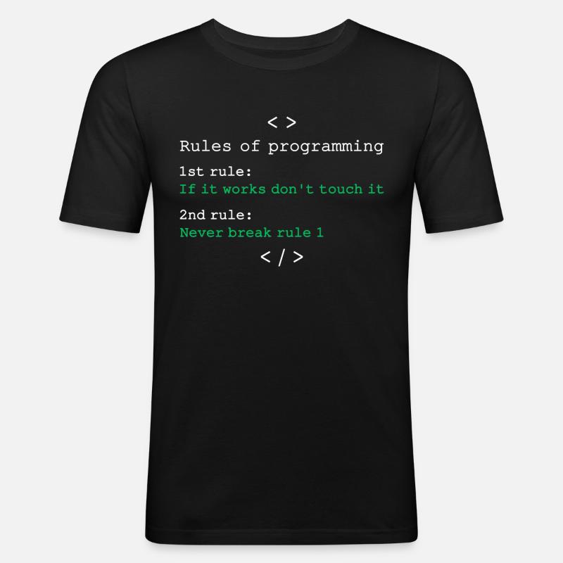 Règles de programmation - T-shirt près du corps Homme - noir