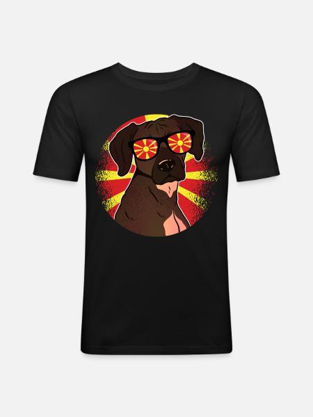 North Macedonia - Men's Slim Fit T-Shirt - black