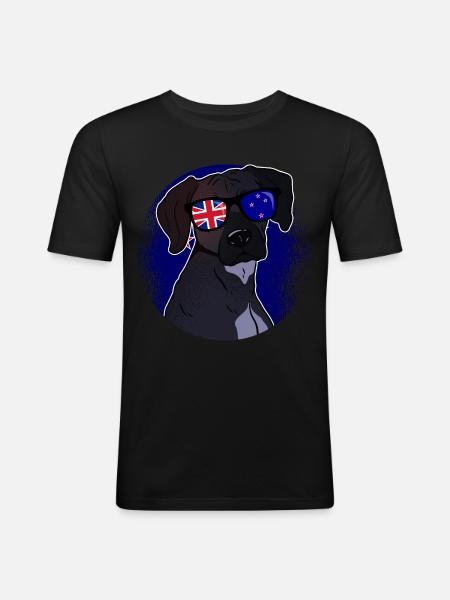 Nouvelle Zélande - T-shirt près du corps Homme - noir