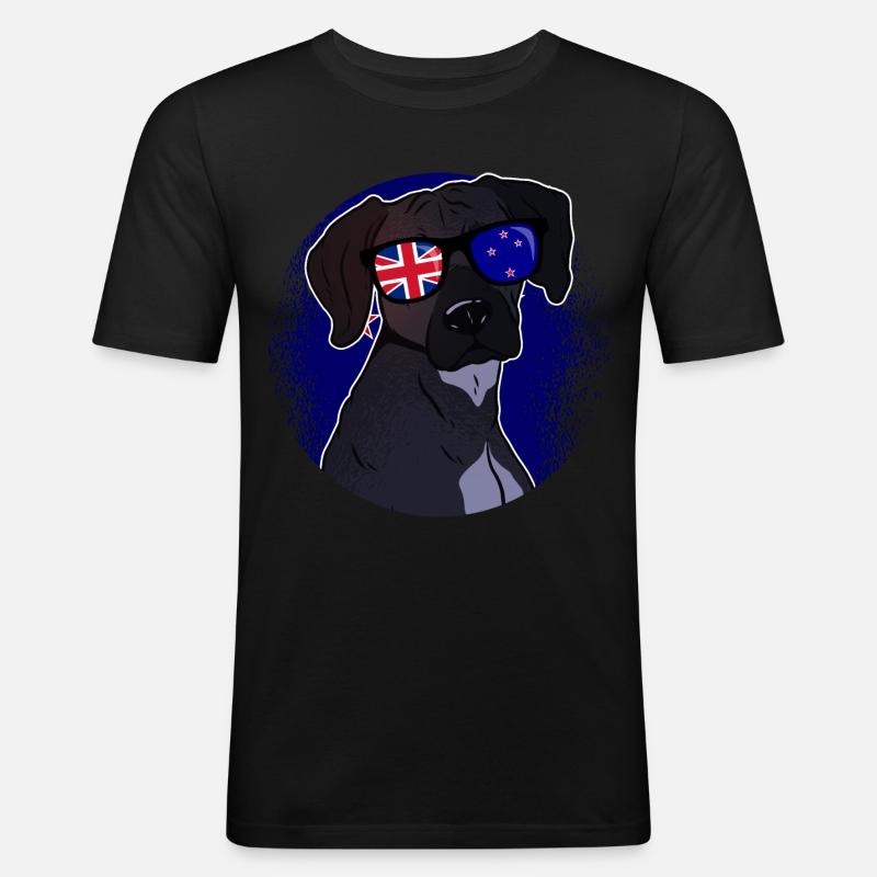 Neuseeland - Männer Slim Fit T-Shirt - Schwarz