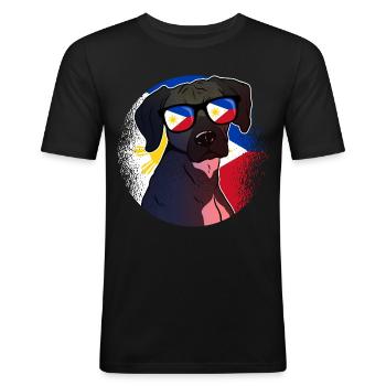 Philippines - Men's Slim Fit T-Shirt - black - Front - Nik (191cm)