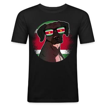 Suriname - T-shirt près du corps Homme - noir - Devant - Nik (191cm)