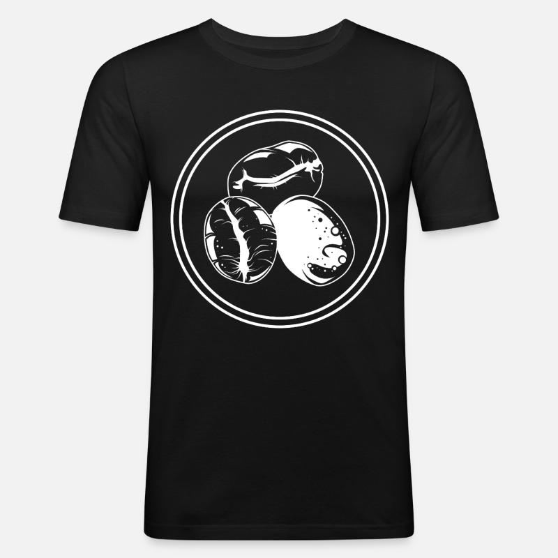Kaffeebohne Symbol Kaffee - Männer Slim Fit T-Shirt - Schwarz