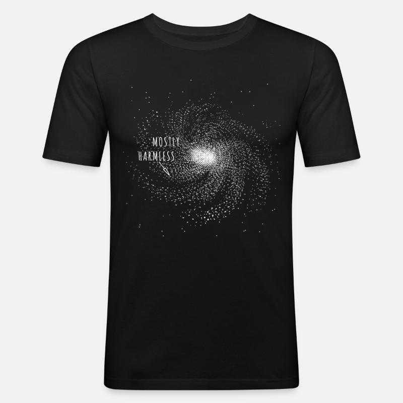 Mostly Harmless Planet Earth - Männer Slim Fit T-Shirt - Schwarz