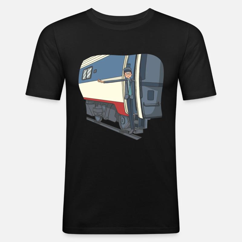Zugführer Lockführer Eisenbahner - Männer Slim Fit T-Shirt - Schwarz