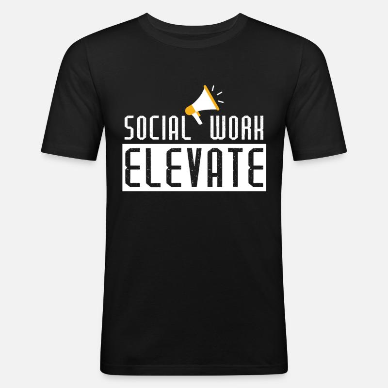 Soziale Arbeit Elevate - Männer Slim Fit T-Shirt - Schwarz