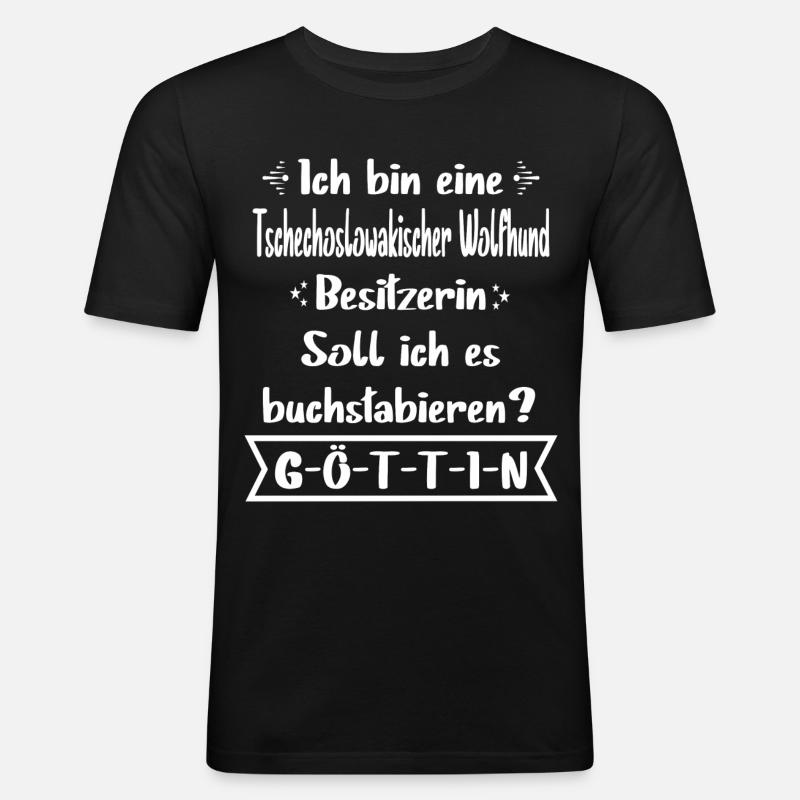 Tschechoslowakischer Wolfhund - Männer Slim Fit T-Shirt - Schwarz