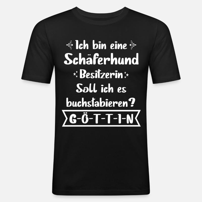 Schäferhund - Deutscher Schäferhund - Männer Slim Fit T-Shirt - Schwarz