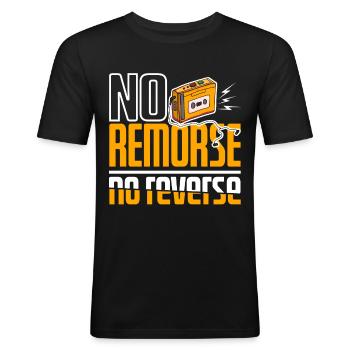Remorse No Reverse Walkman Cassette - Men's Slim Fit T-Shirt - black - Front - Nik (191cm)