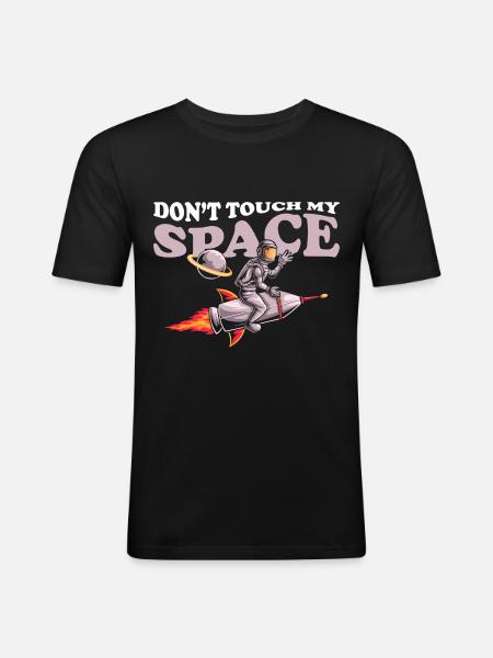Space Shuttle Weightless Stars Spaceman - Men's Slim Fit T-Shirt - black