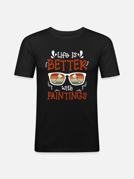 Painter Artists - Men's Slim Fit T-Shirt - black