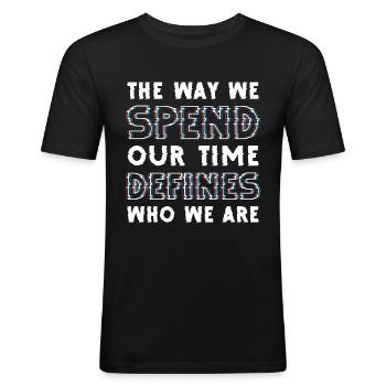 Forme du symbole temporel - T-shirt près du corps Homme - noir - Devant - Nik (191cm)