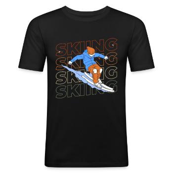 Ski Alps Sport Ski slope - Men's Slim Fit T-Shirt - black - Front - Nik (191cm)