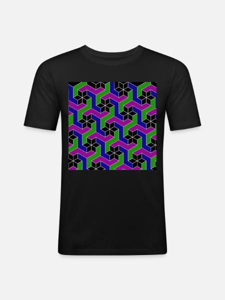 Geometrie2 - Männer Slim Fit T-Shirt - Schwarz