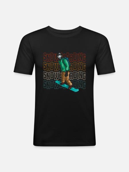 Snowboard Ski - T-shirt près du corps Homme - noir