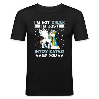 Magical Mythical Clouds Drunkard Beer Rainbow Top - T-shirt près du corps Homme - noir - Devant - Nik (191cm)