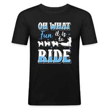 Sport Sledging Wooden sledges - Men's Slim Fit T-Shirt - black - Front - Nik (191cm)