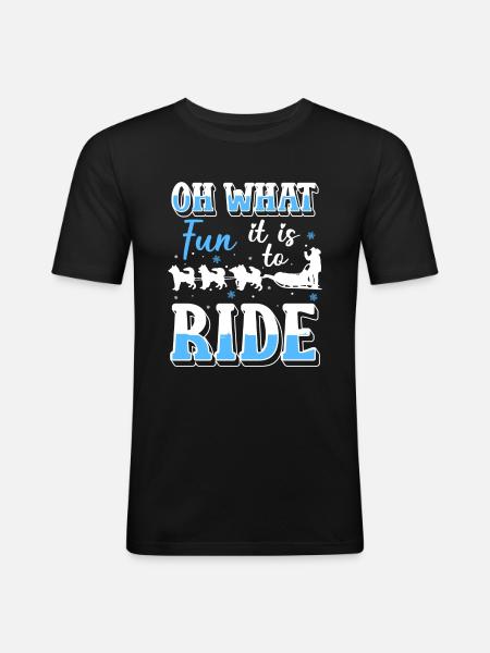 Sport Sledging Wooden sledges - Men's Slim Fit T-Shirt - black