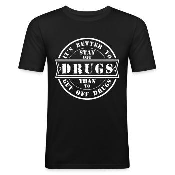 Retrait Clean Straight Edge contre les drogues - T-shirt près du corps Homme - noir - Devant - Nik (191cm)
