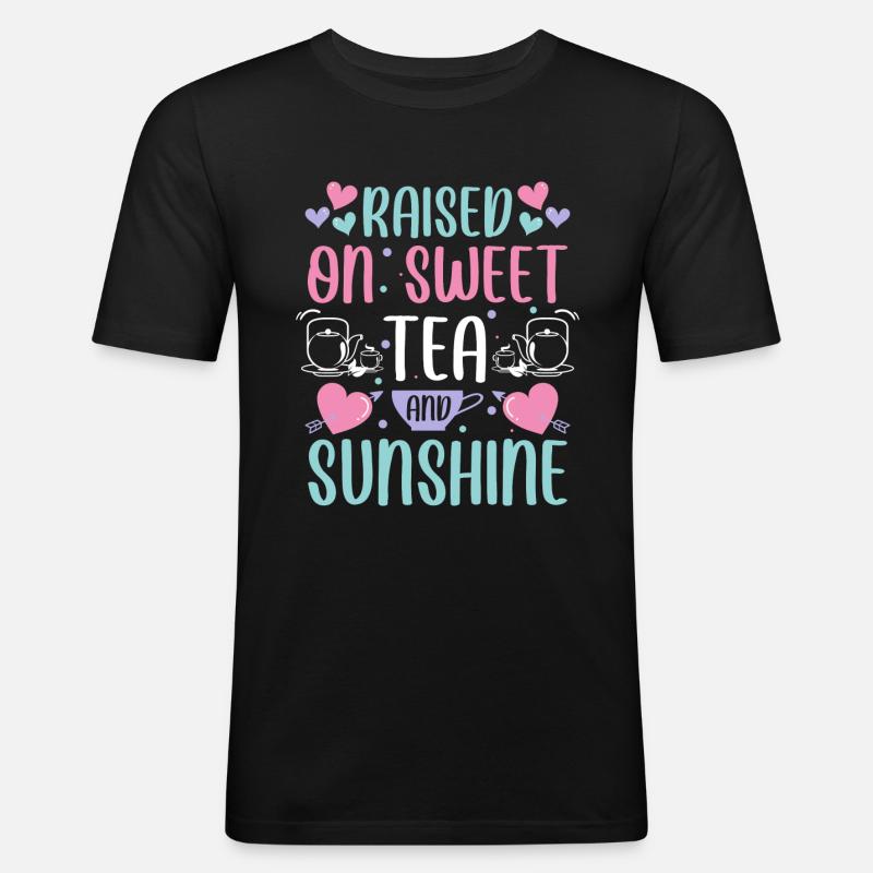 Teetrinker Teebeutel Teeliebhaber - Männer Slim Fit T-Shirt - Schwarz