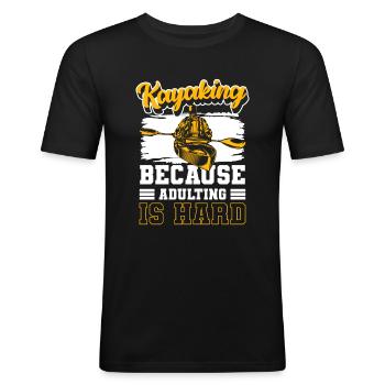 Rowing Water Sport Rowing - Men's Slim Fit T-Shirt - black - Front - Nik (191cm)