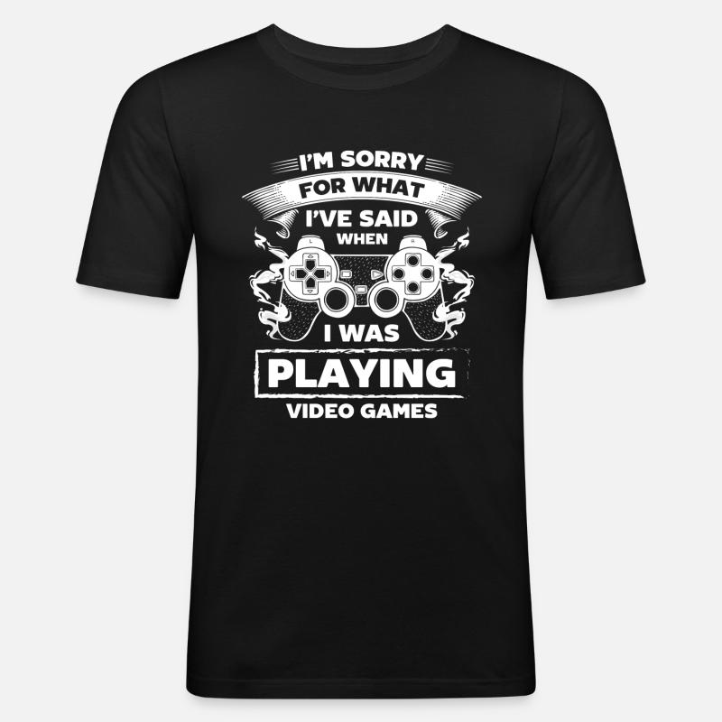 Nerd Online-Game Controller - Männer Slim Fit T-Shirt - Schwarz