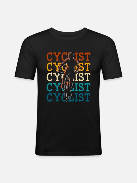 Radsport Fahrradfahrer Sportlich - Männer Slim Fit T-Shirt - Schwarz