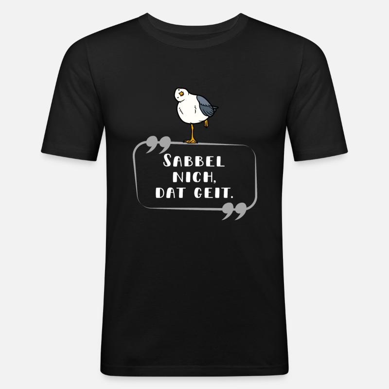 Sabbel nich hell - Männer Slim Fit T-Shirt - Schwarz