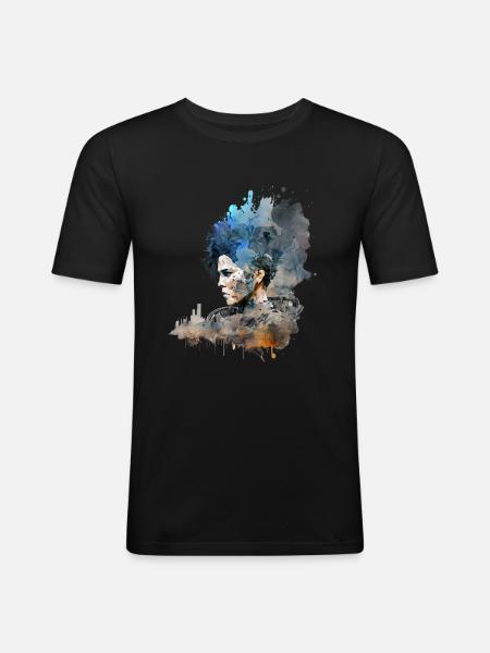 Mad Fury No21 - Männer Slim Fit T-Shirt - Schwarz