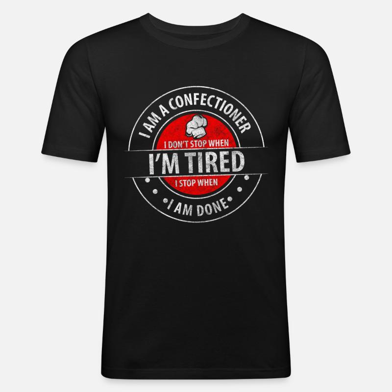 Konditorei Geschmack Törtchen - Männer Slim Fit T-Shirt - Schwarz