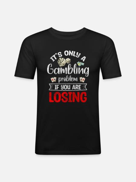 Card Game Luck Play Game - Men's Slim Fit T-Shirt - black
