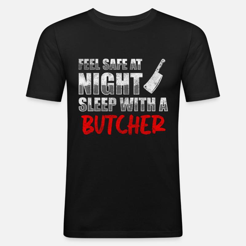 Metzger Fleischerei Beruf - Männer Slim Fit T-Shirt - Schwarz