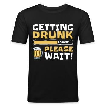 Beer drinkers Drunkards Humor Drinking pleasure - Men's Slim Fit T-Shirt - black - Front - Nik (191cm)