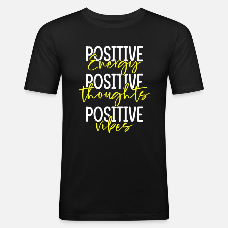 Positiv Eigenliebe Selbstbewusstsein - Männer Slim Fit T-Shirt - Schwarz