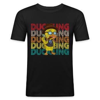 Duck Squeaky Duck Bathtub - Men's Slim Fit T-Shirt - black - Front - Nik (191cm)