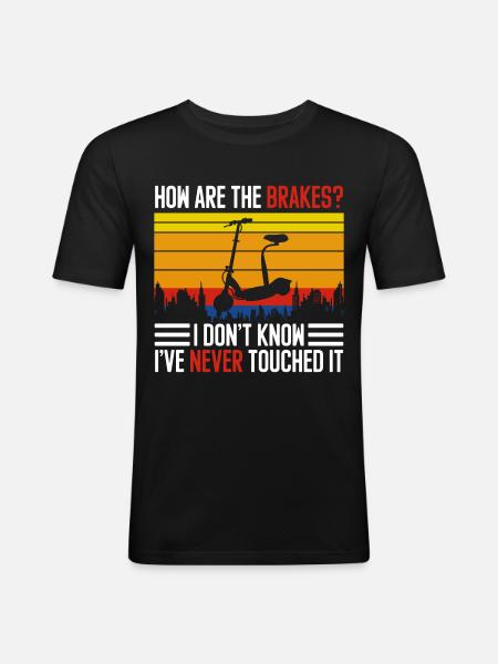 E-Scooter Electric Battery - Men's Slim Fit T-Shirt - black