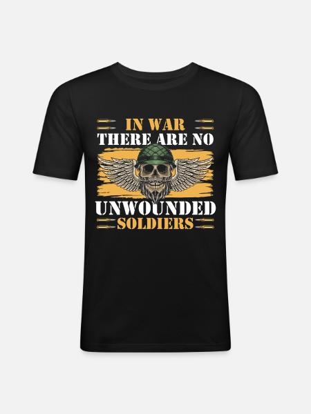 Soldier Freedom Flag - Men's Slim Fit T-Shirt - black