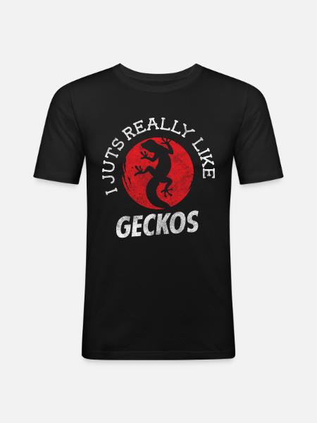 Geckos terraristics - Men's Slim Fit T-Shirt - black