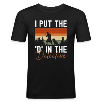 Private Detective Note Professional Detective Secret - Men's Slim Fit T-Shirt - black - Front - Nik (191cm)