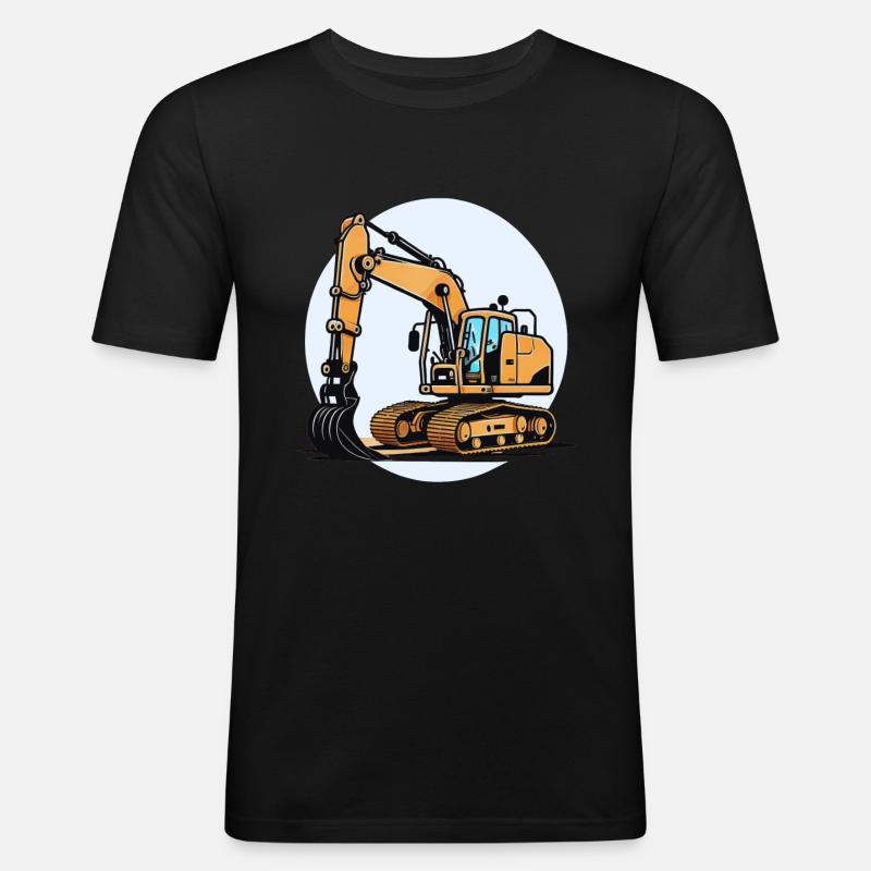 Der Bagger - Männer Slim Fit T-Shirt - Schwarz