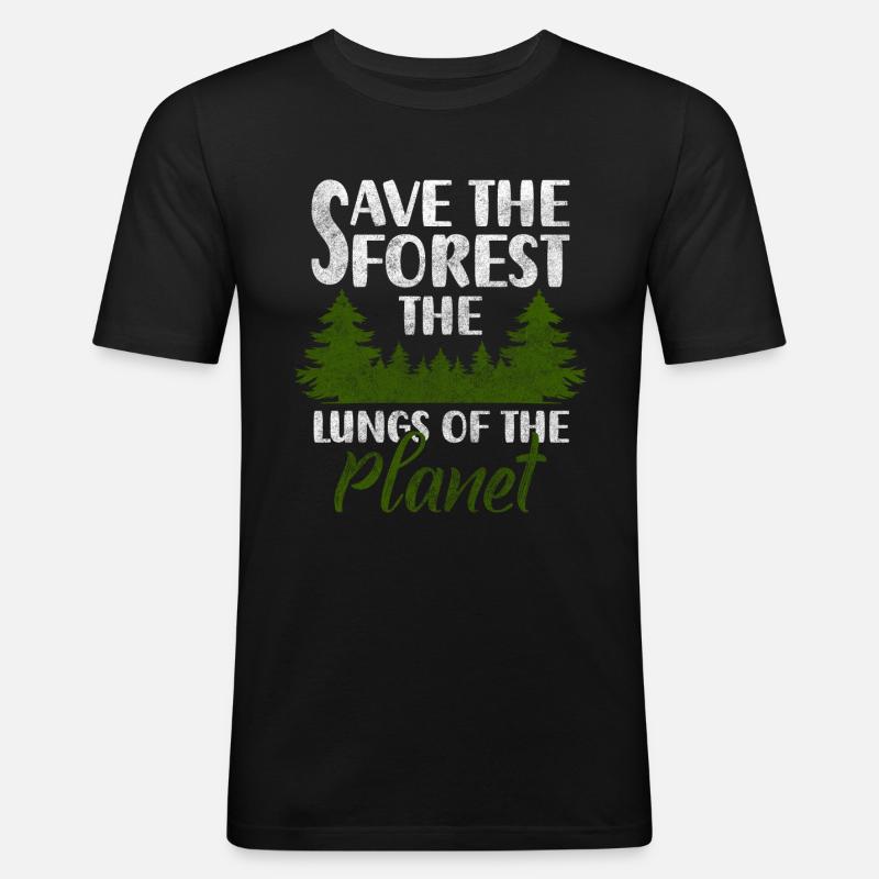 Wald Wandern Planet Jäger - Männer Slim Fit T-Shirt - Schwarz
