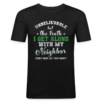 Appartement Neighbors Humor Village - T-shirt près du corps Homme - noir - Devant - Nik (191cm)