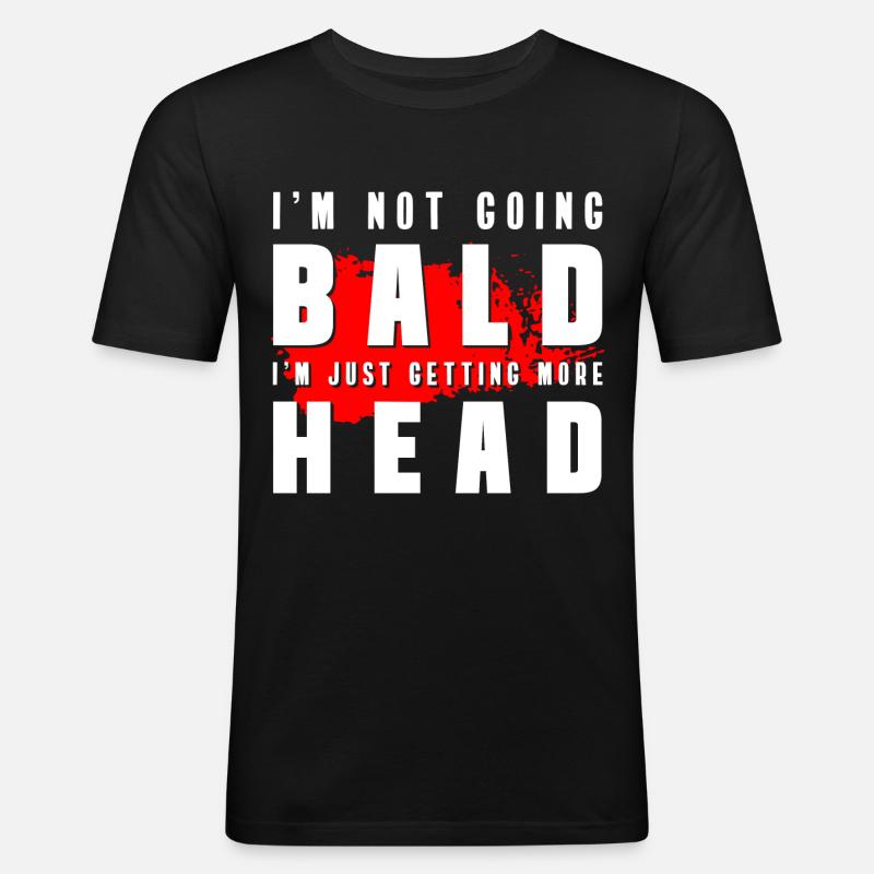 Glatze Mann - Männer Slim Fit T-Shirt - Schwarz