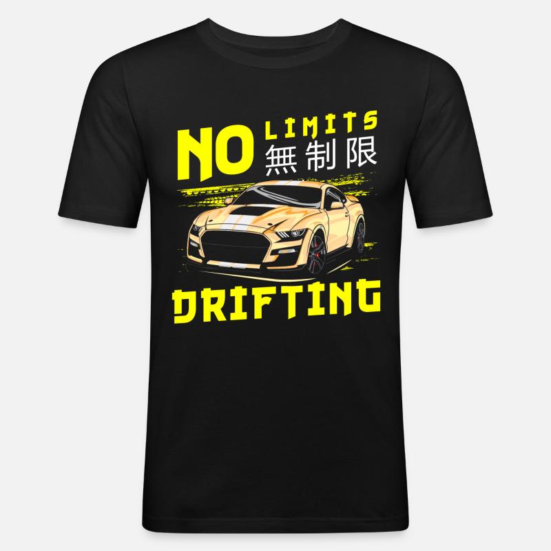 Driften Auto Quer - Männer Slim Fit T-Shirt - Schwarz