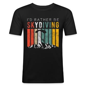 Parachute Adrénaline - T-shirt près du corps Homme - noir - Devant - Nik (191cm)