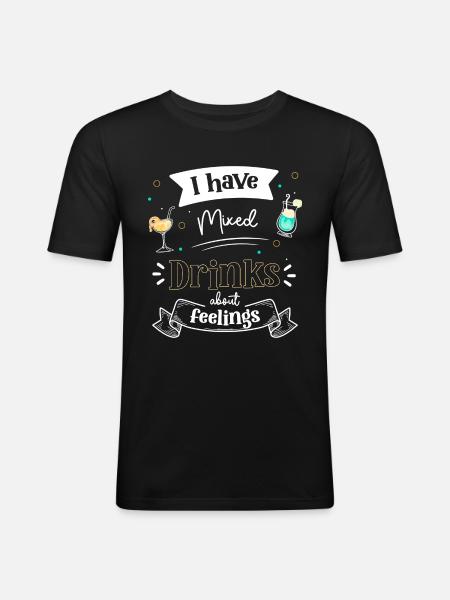 Cocktail Alcohol Bottle - Men's Slim Fit T-Shirt - black